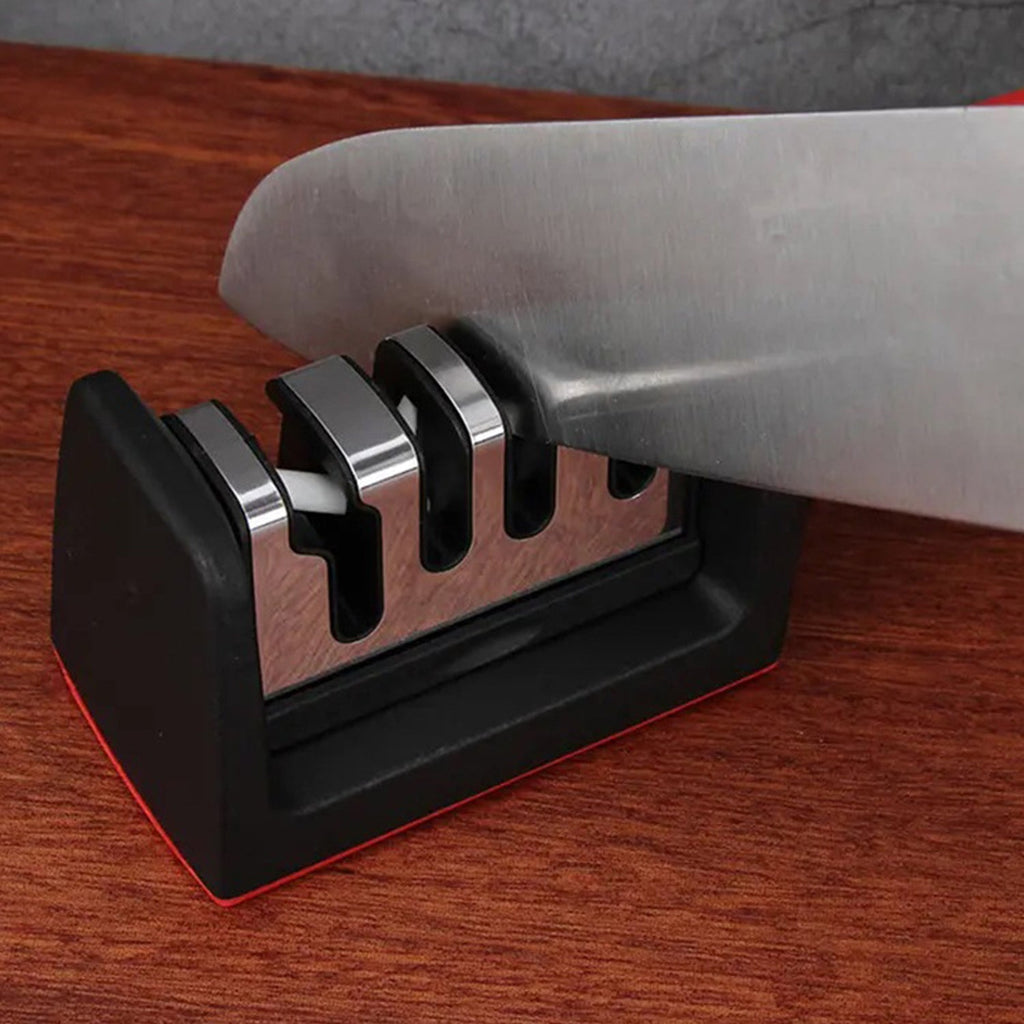 4 Stage Knife Sharpener Tool for Kitchen Knives with Non Slip Handle (1 Pc) view 7
