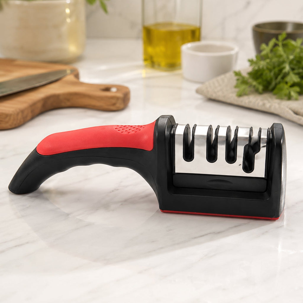 4 Stage Knife Sharpener Tool for Kitchen Knives with Non Slip Handle (1 Pc) view 8