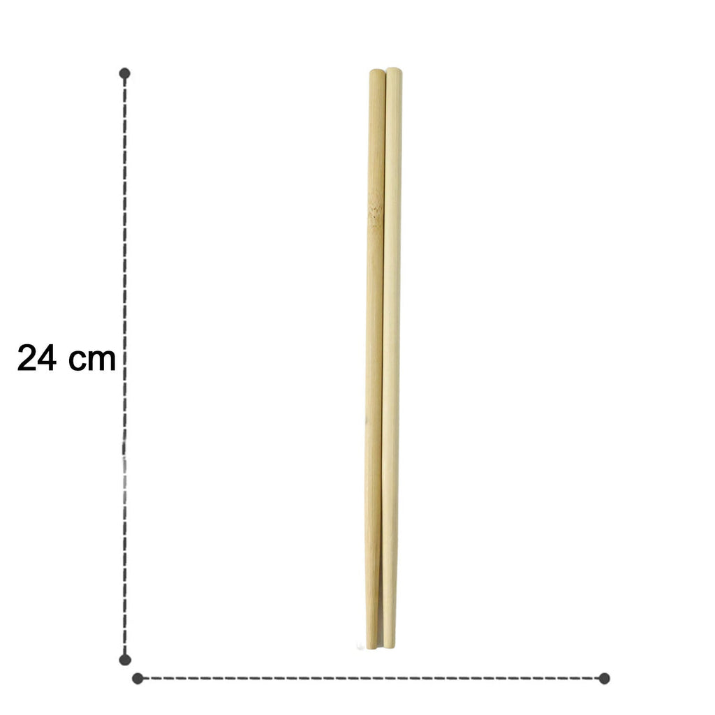 Length comparison image of 24 cm bamboo chopsticks