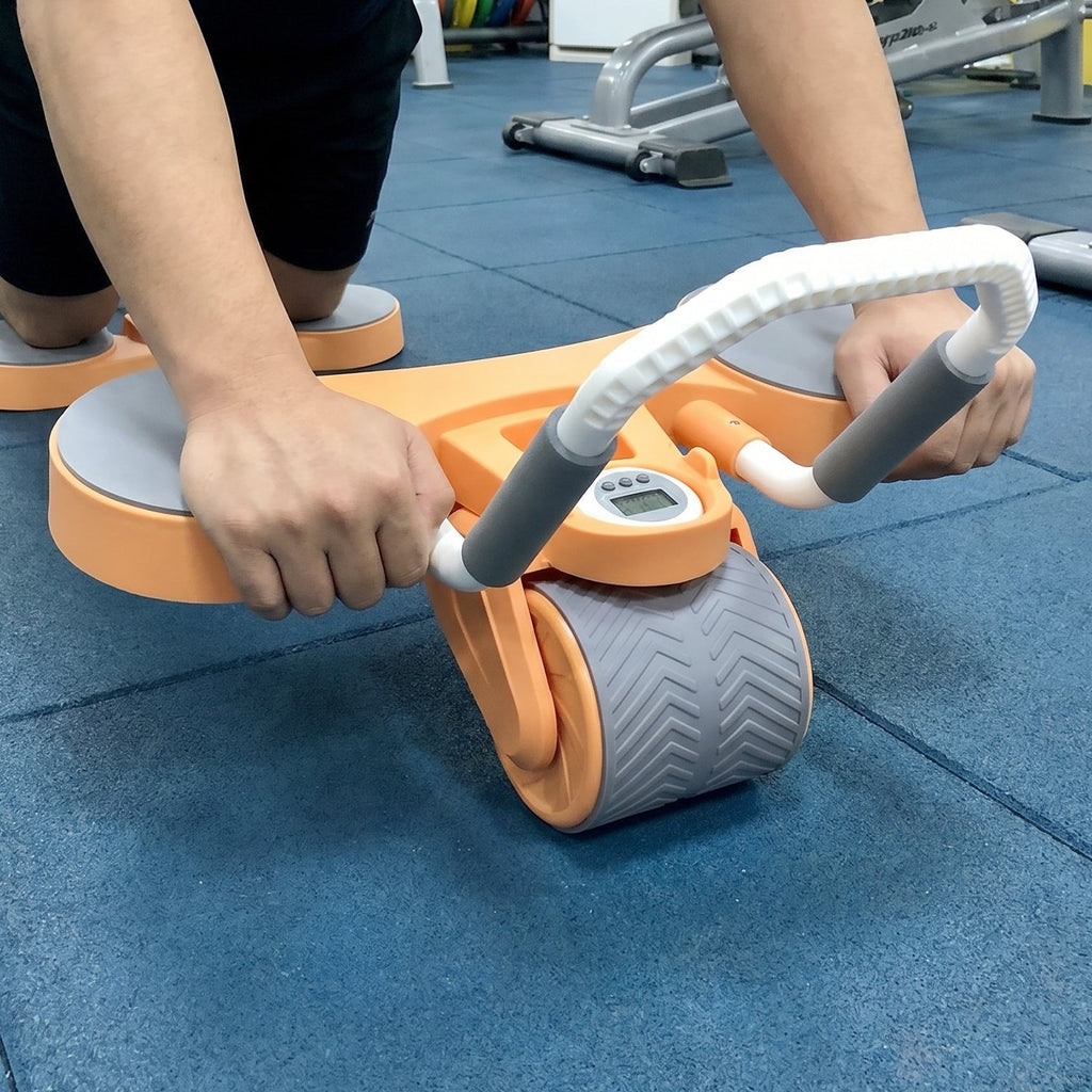 Abdominal exercise wheel with elbow support pad for home fitness