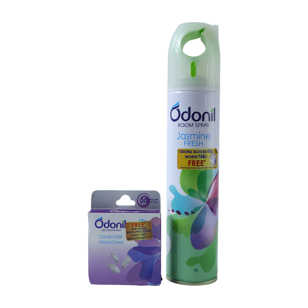 Household air freshener spray and fragrance blocks for various spaces