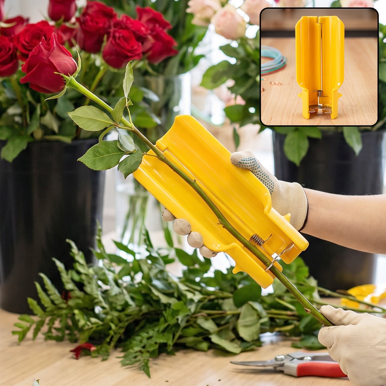 Rose thorn stripper tool, plastic flower stem leaf remover for florists (1 pc)