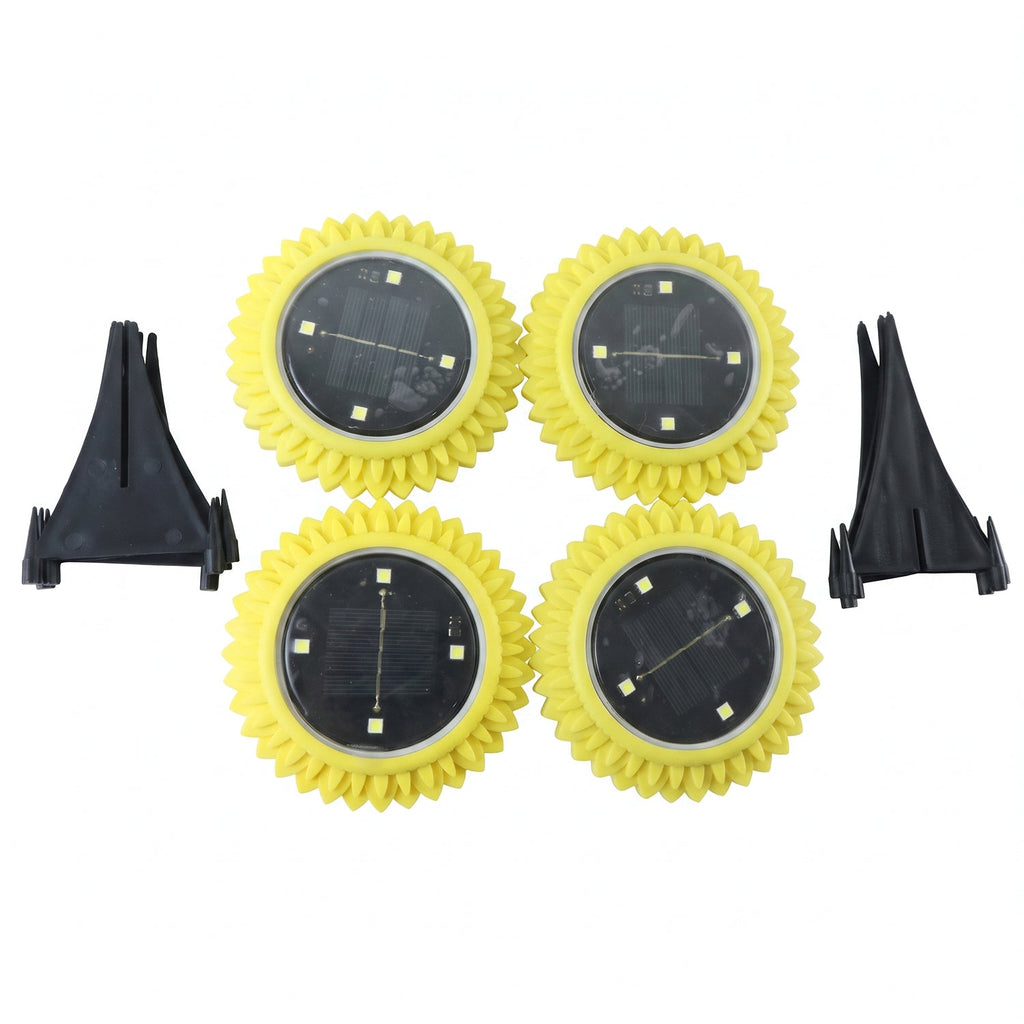 Garden Solar Light 4 Pc Sunflower Waterproof LED Pathway Stake Light (4 Pc Set)