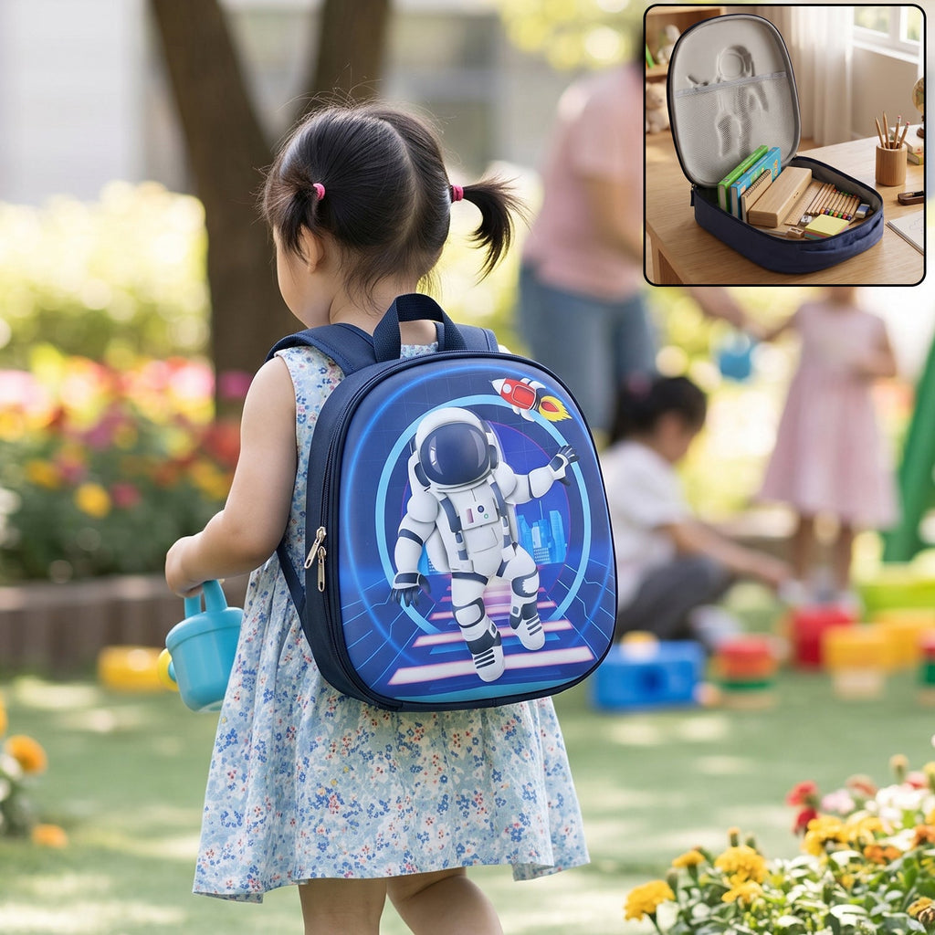 Kids school backpack astronaut print