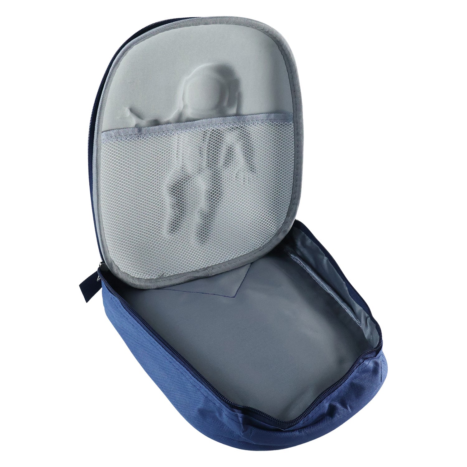 Hard shell bag zipper close view