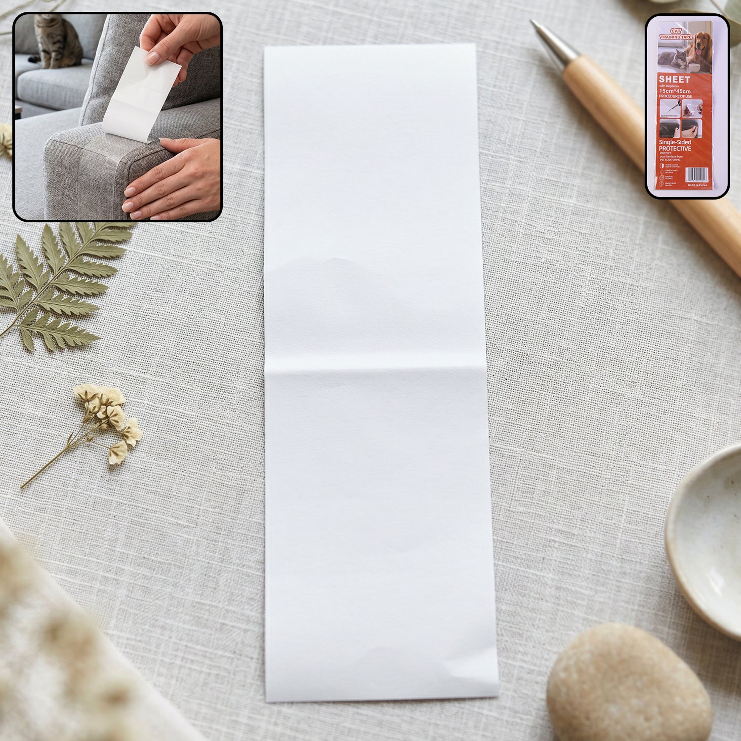 Cat scratch tape white bg