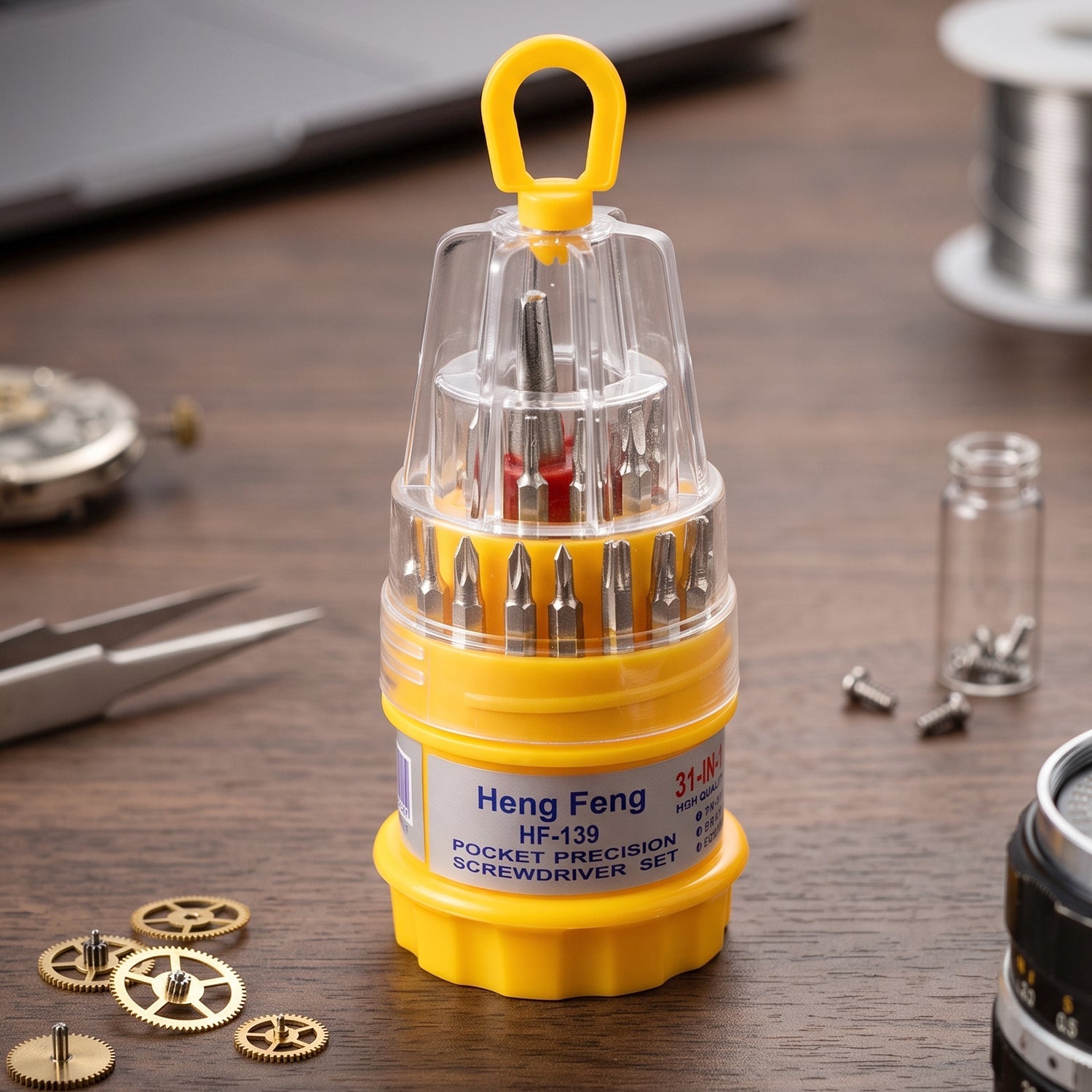 Magnetic precision screwdriver set with storage case