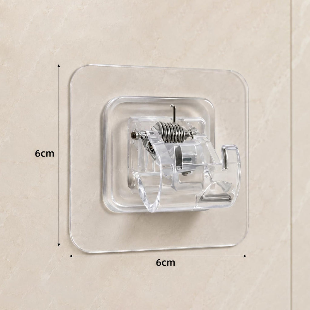Size reference of transparent self-adhesive wall hook on white background