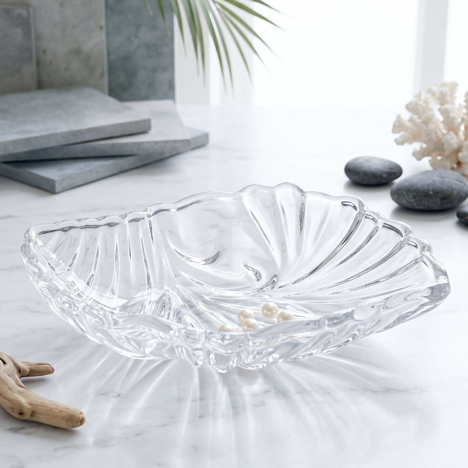 Decorative crystal turtle on tray for home and office decor