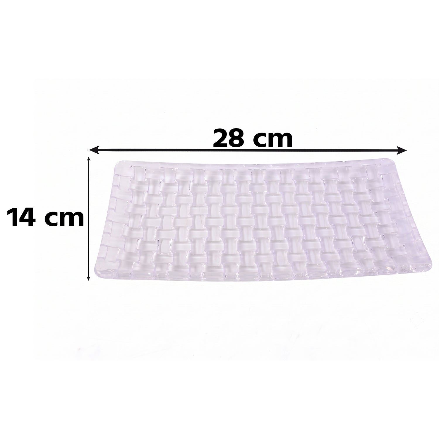 Elegant 11 inch glass platter with woven texture for home use