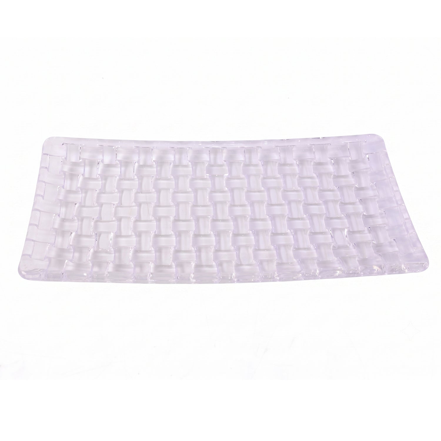 Transparent rectangular glass tray for snacks and sweets
