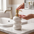 Glass liquid soap dispenser bottle with gold pump, refillable (1 pc)