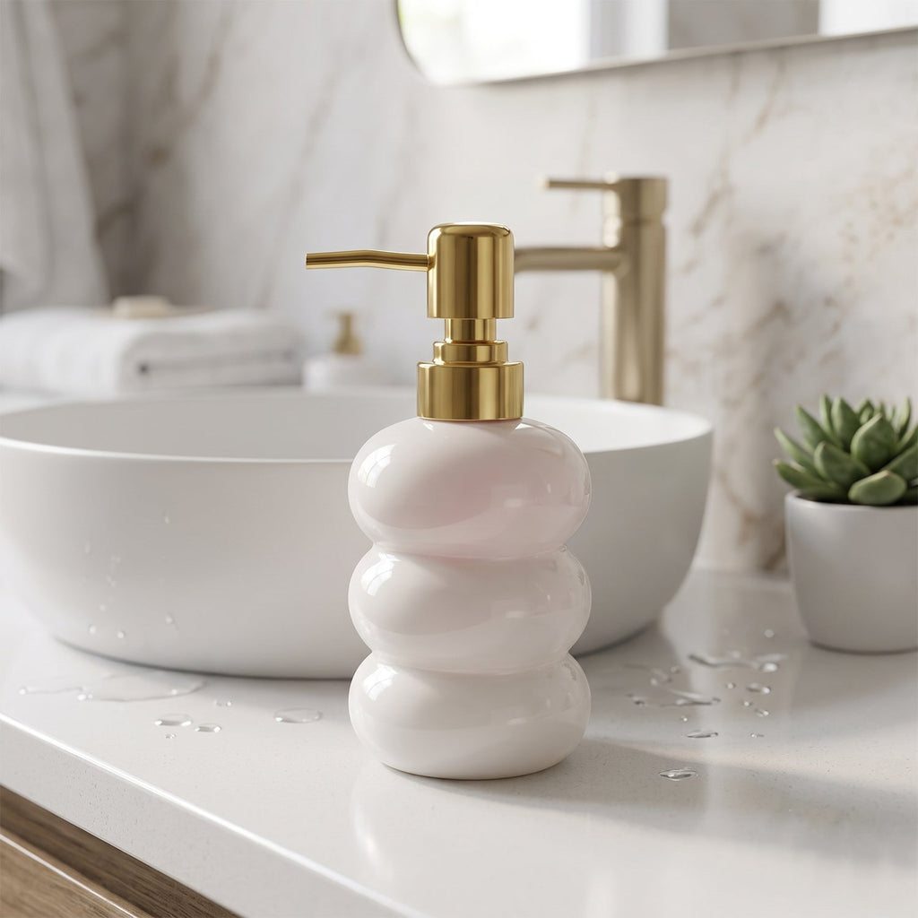 Reusable liquid soap bottle with press pump for sinks