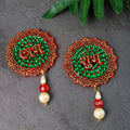 Shubh Labh beaded decorative door hanging with stone work and pearl beads