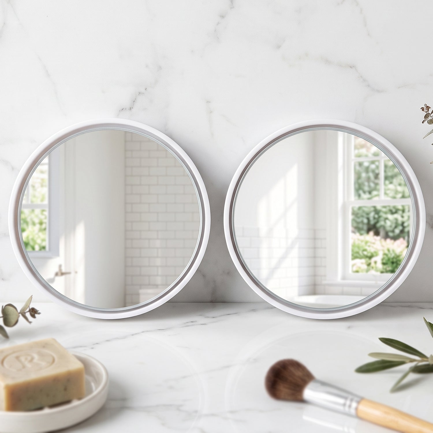Self adhesive wide angle convex mirror pair for vehicles