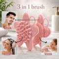 3 in 1 silicone shampoo scalp massager brush for face, hair and body (1 pc)