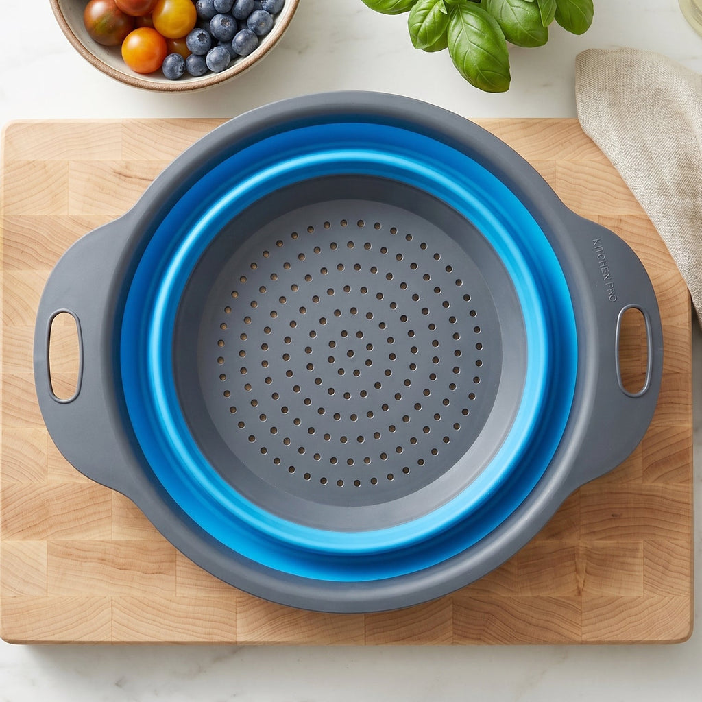 Collapsible colander kitchen drainer