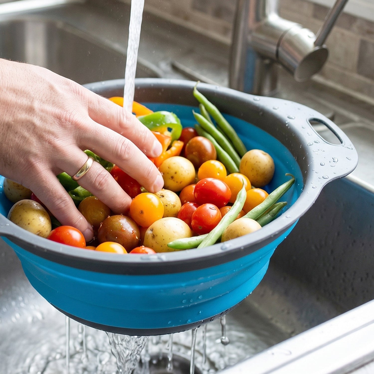 Silicone strainer handle detail
