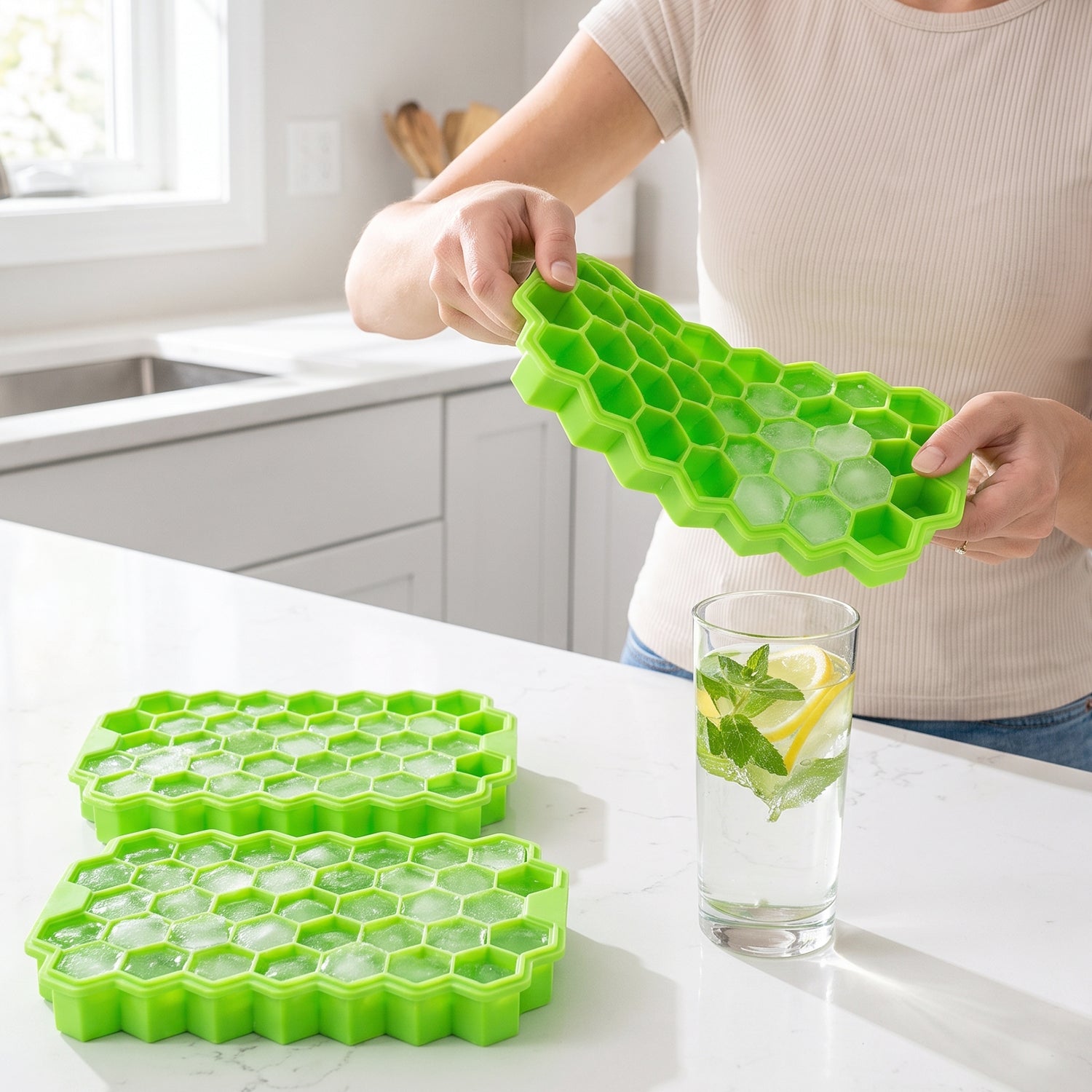 37 cavity silicone ice cube mould for small cubes, easy to release