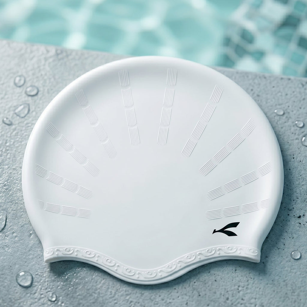 Flexible waterproof silicone swimming cap