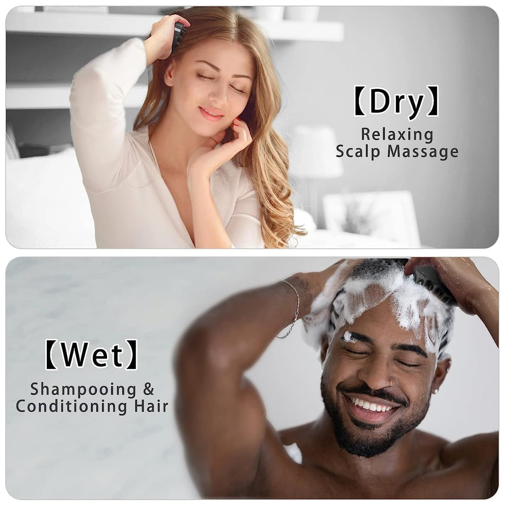 Soft silicone shampoo brush for scalp exfoliation and massage