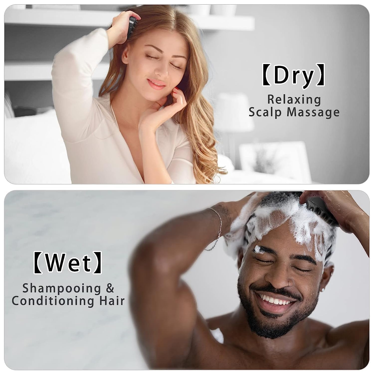 Soft silicone shampoo brush for scalp exfoliation and massage