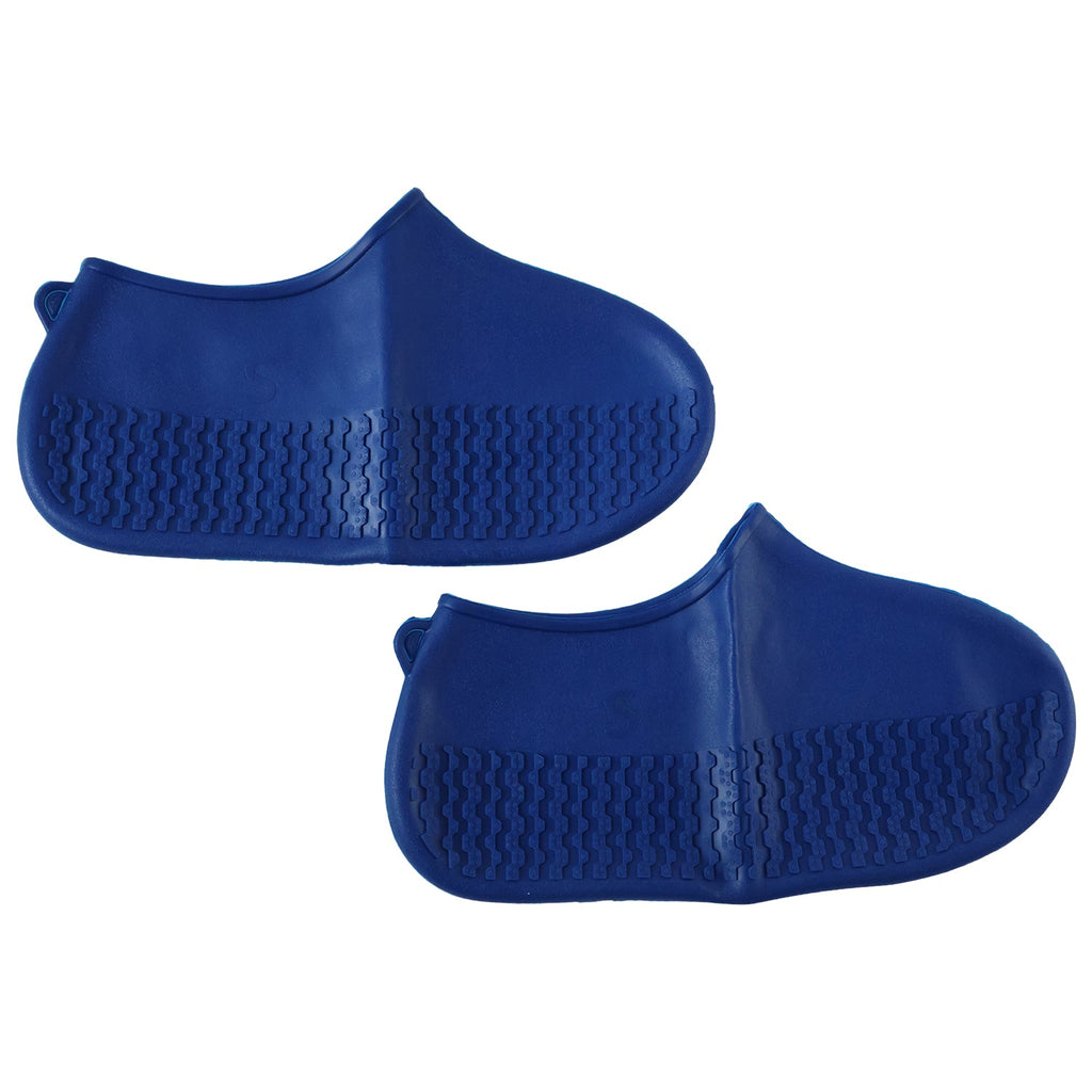 Blue waterproof shoe cover design for outdoor use