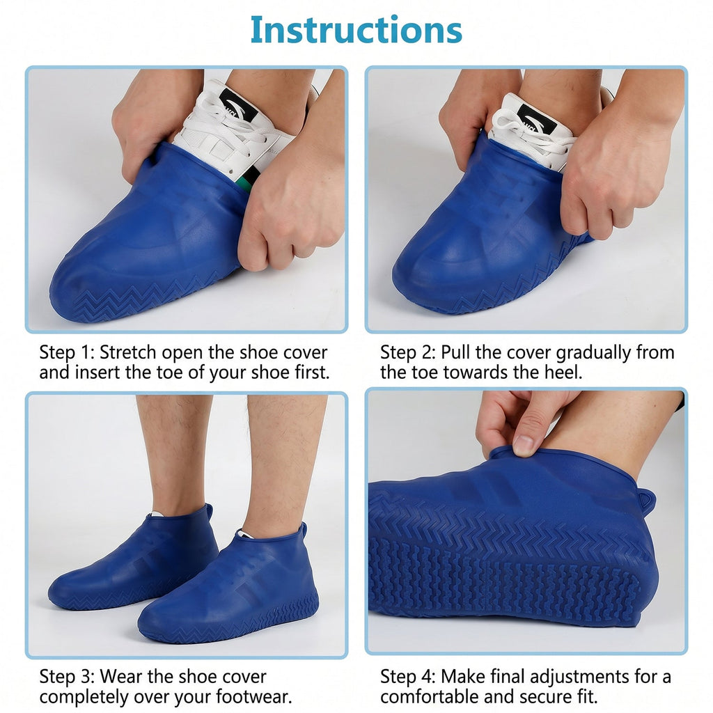 Rain shoe cover sole detail showing textured non-slip surface