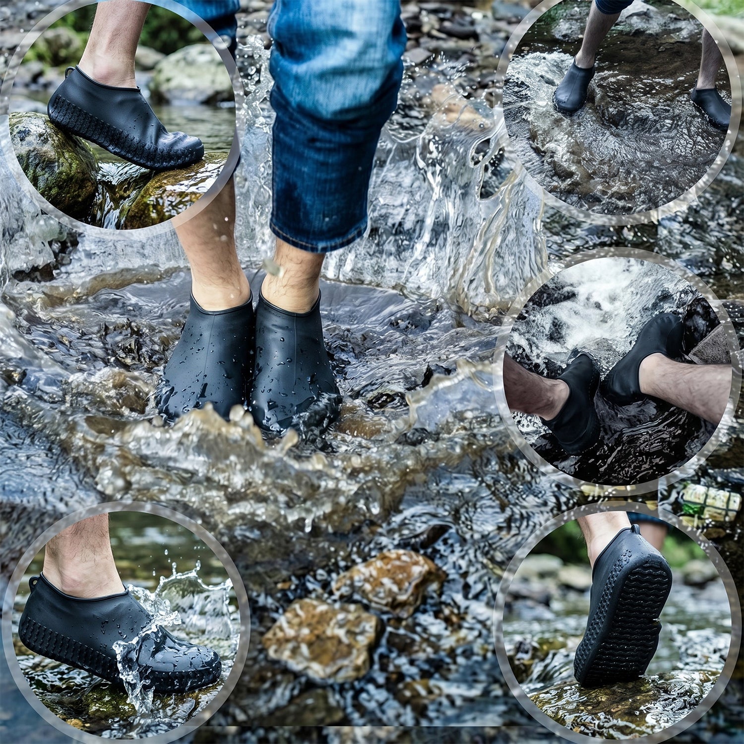 Rain shoe cover in black, perfect for outdoor protection shoe covers