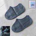 Grey waterproof silicone rain shoe cover for men and women