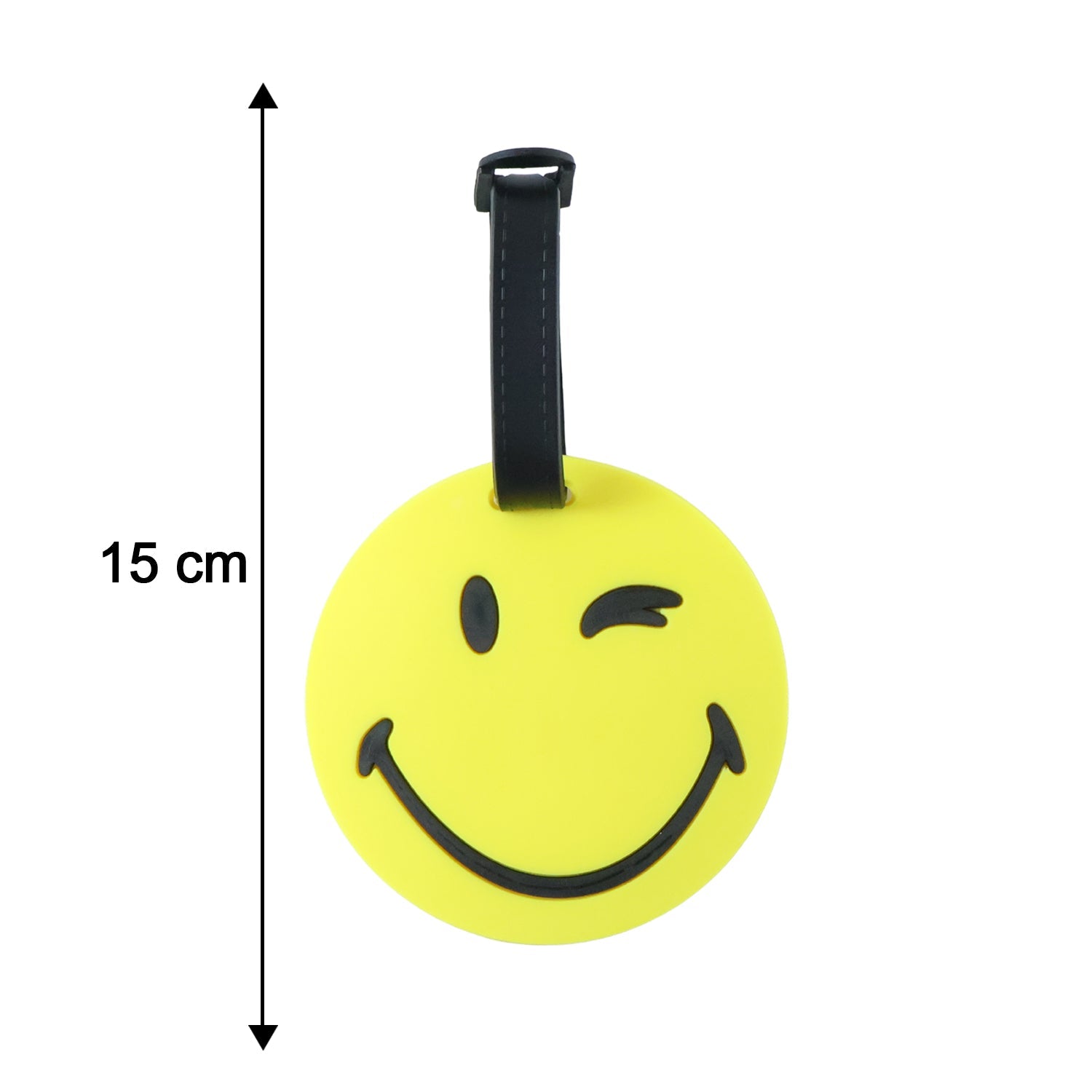 Vibrant travel tag with emoji design
