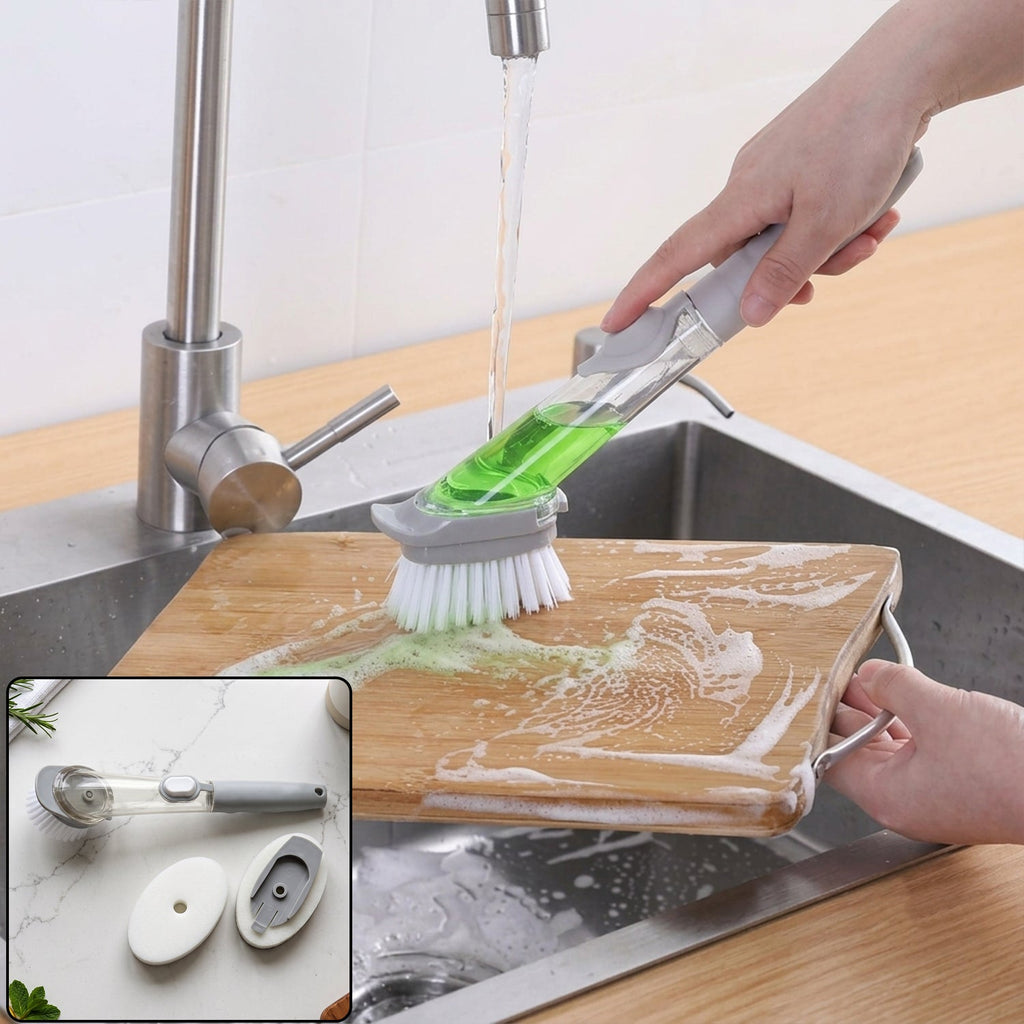3 in 1 liquid soap dispenser brush