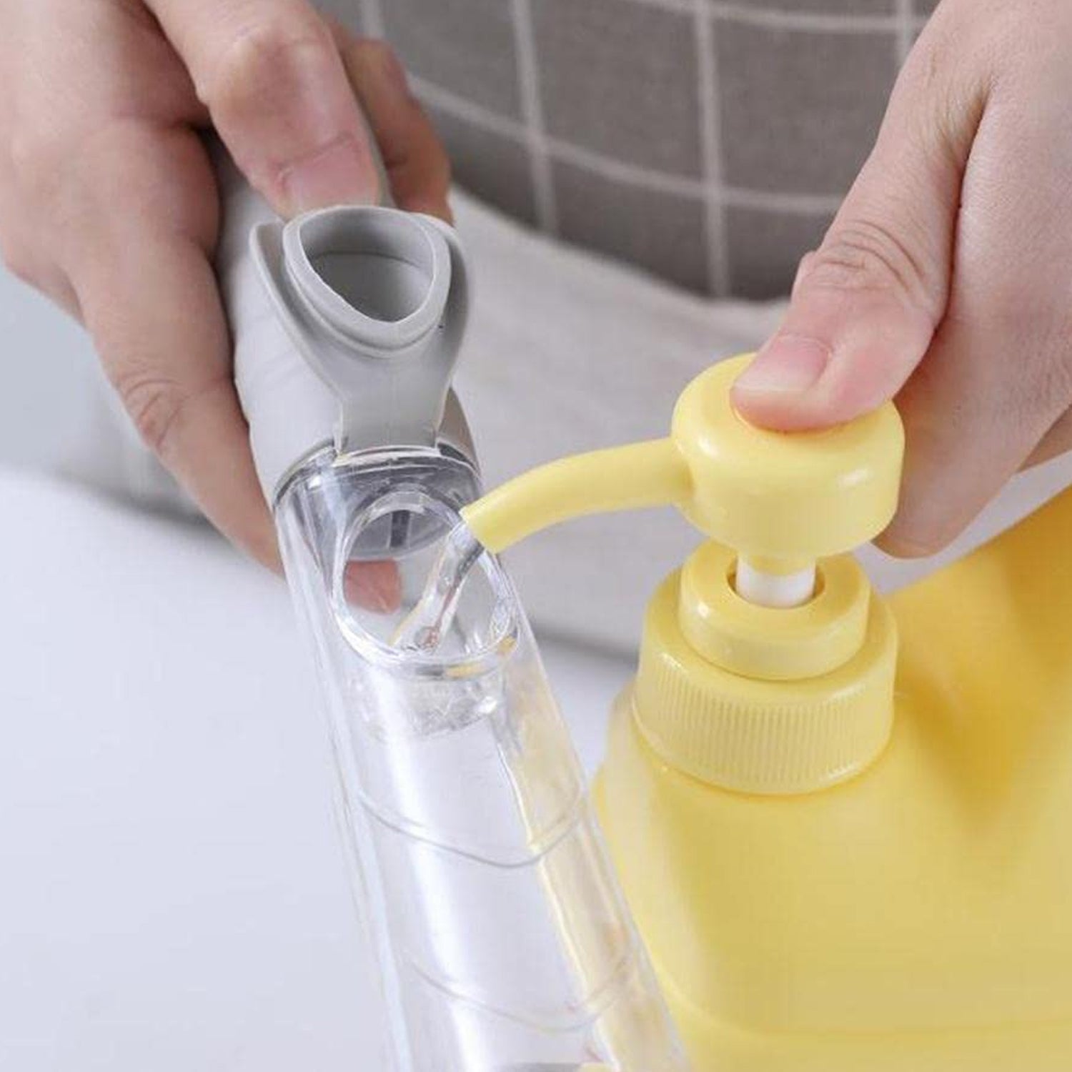 Soap dispenser brush front view