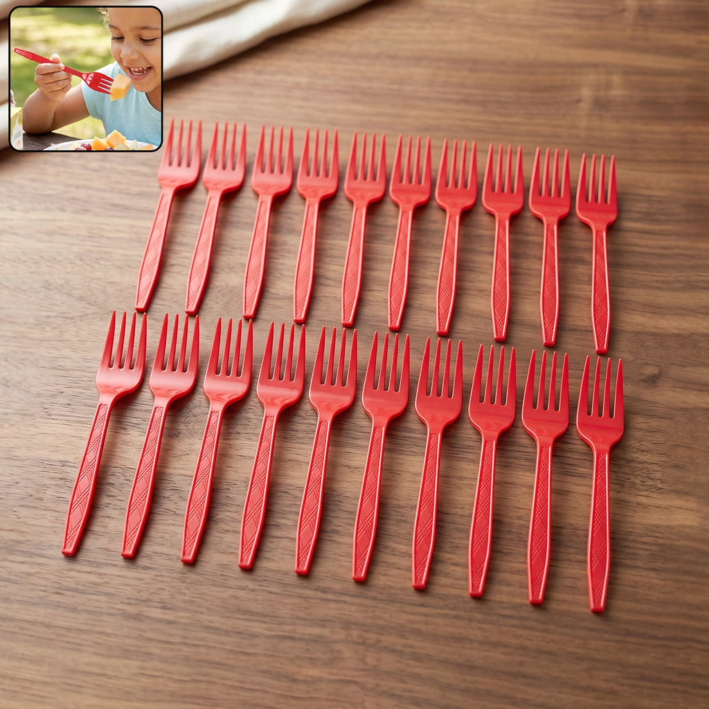 Reusable plastic fork 20 pc set