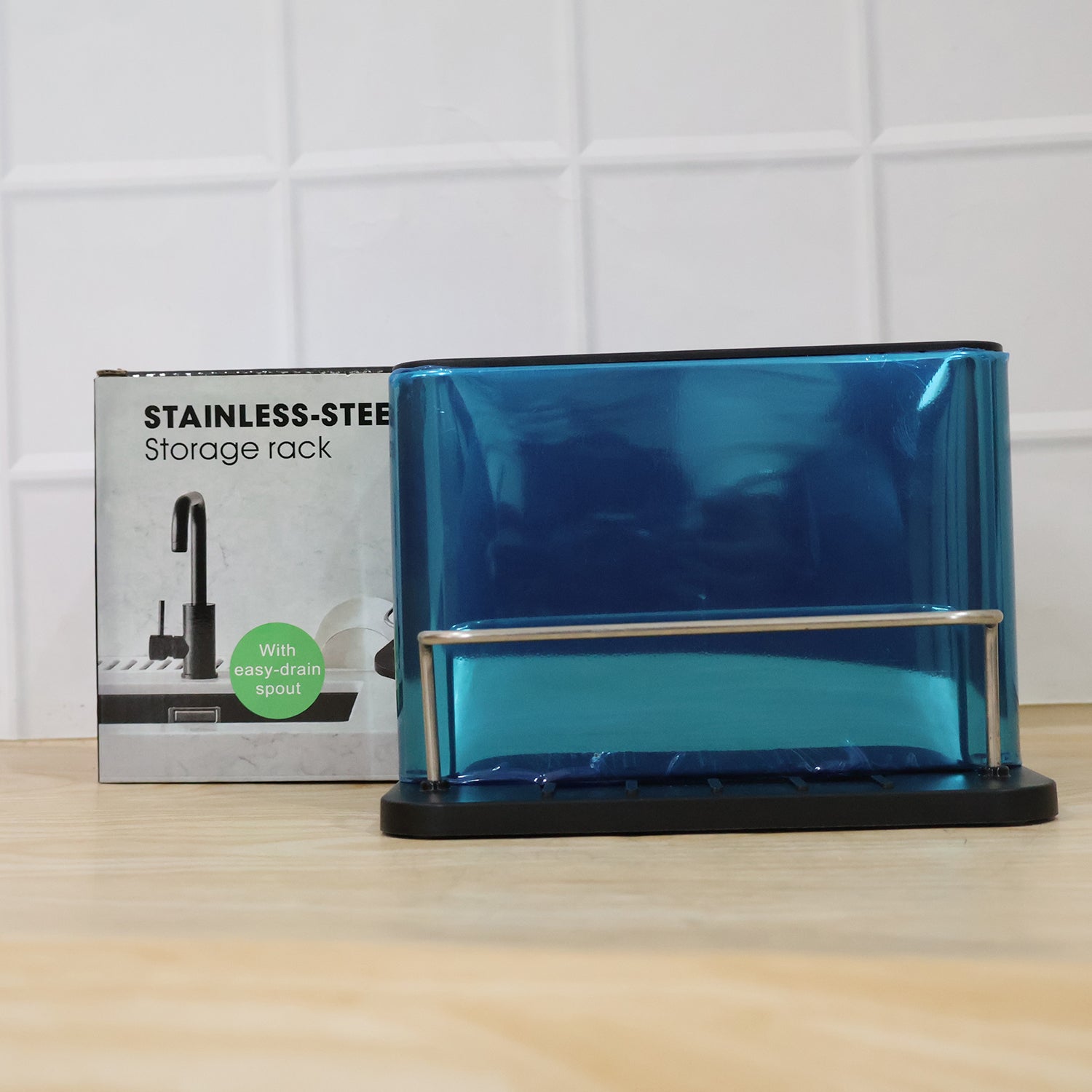 Sink sponge stand organizer for a tidy kitchen counter