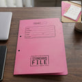 Heavy duty spring file folder in 35x25 cm size with metal clip