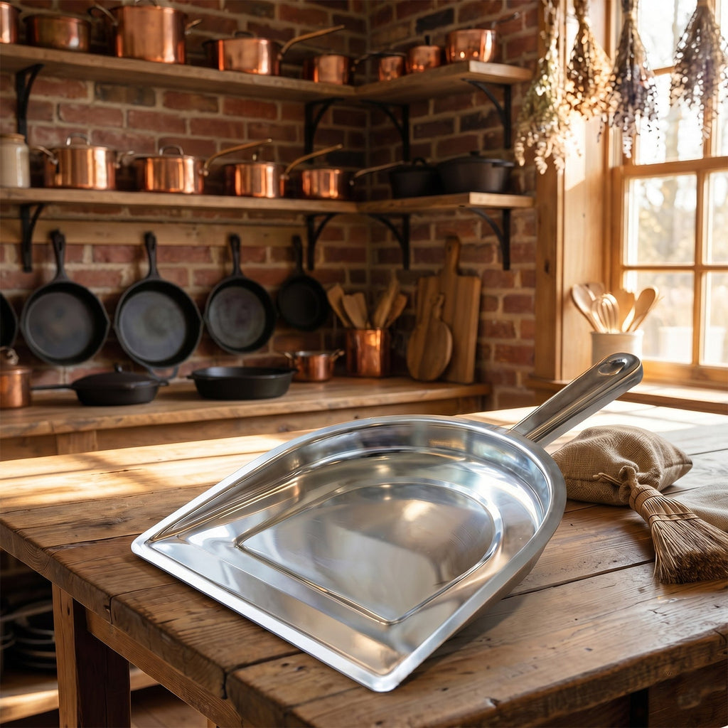 Steel dustpan edge detail