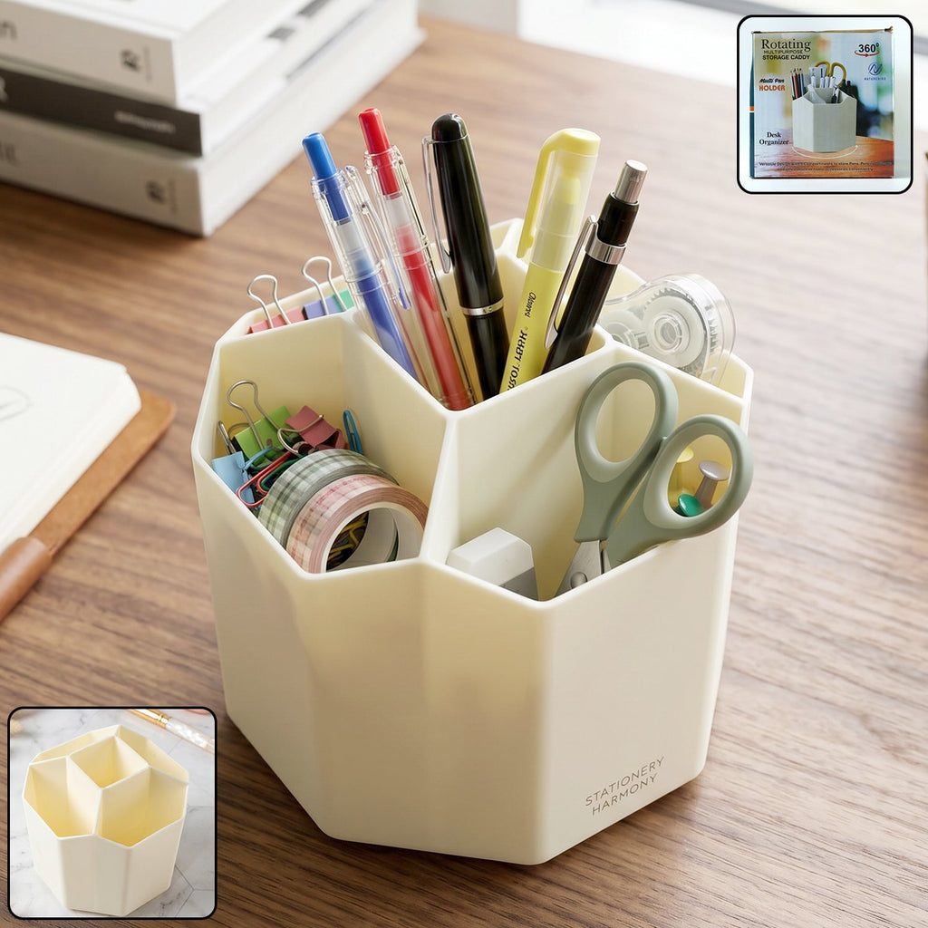360 rotating desk organizer pen holder