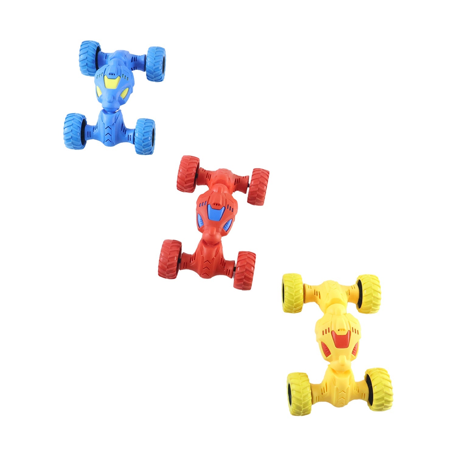 Off road stunt car toy with pull back action for children