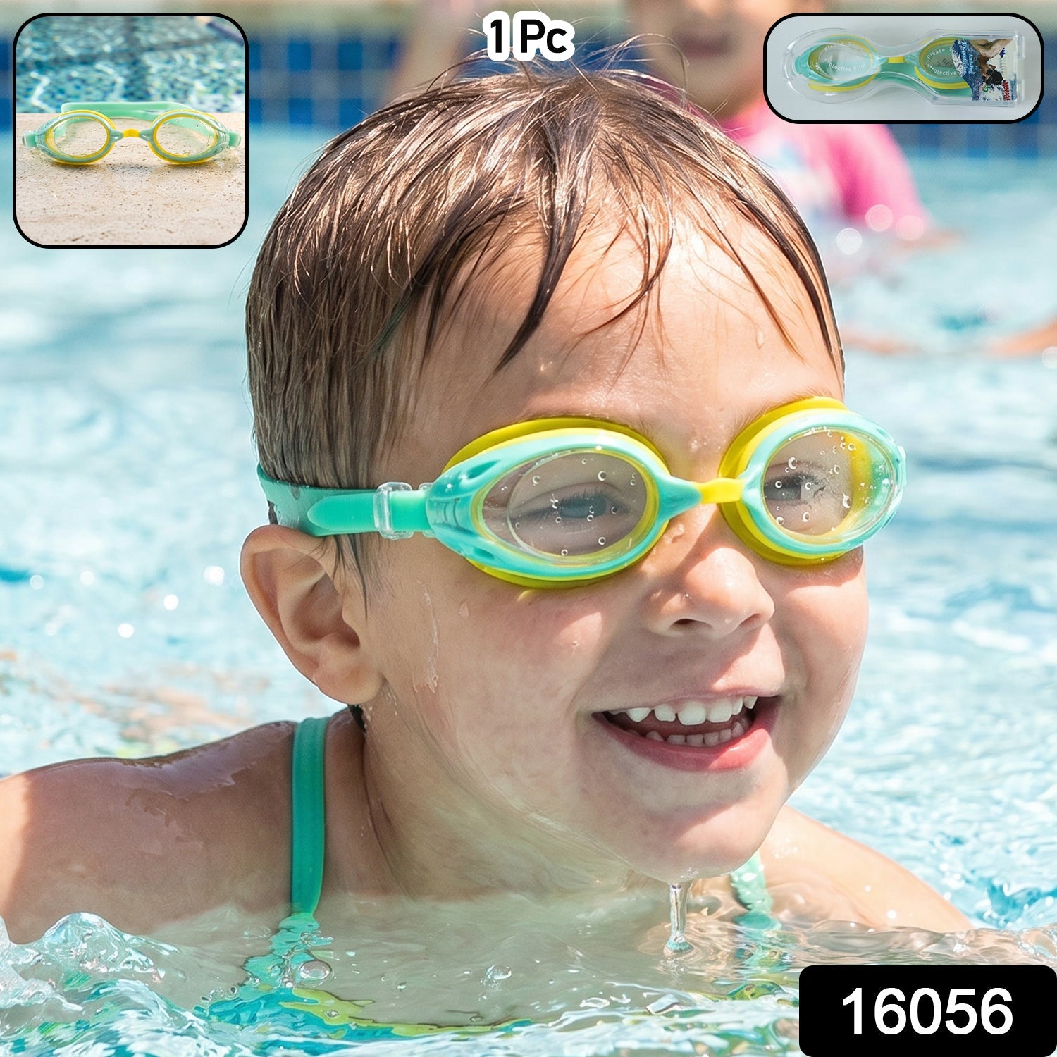 Dual color kids swim goggles suitable for pool training