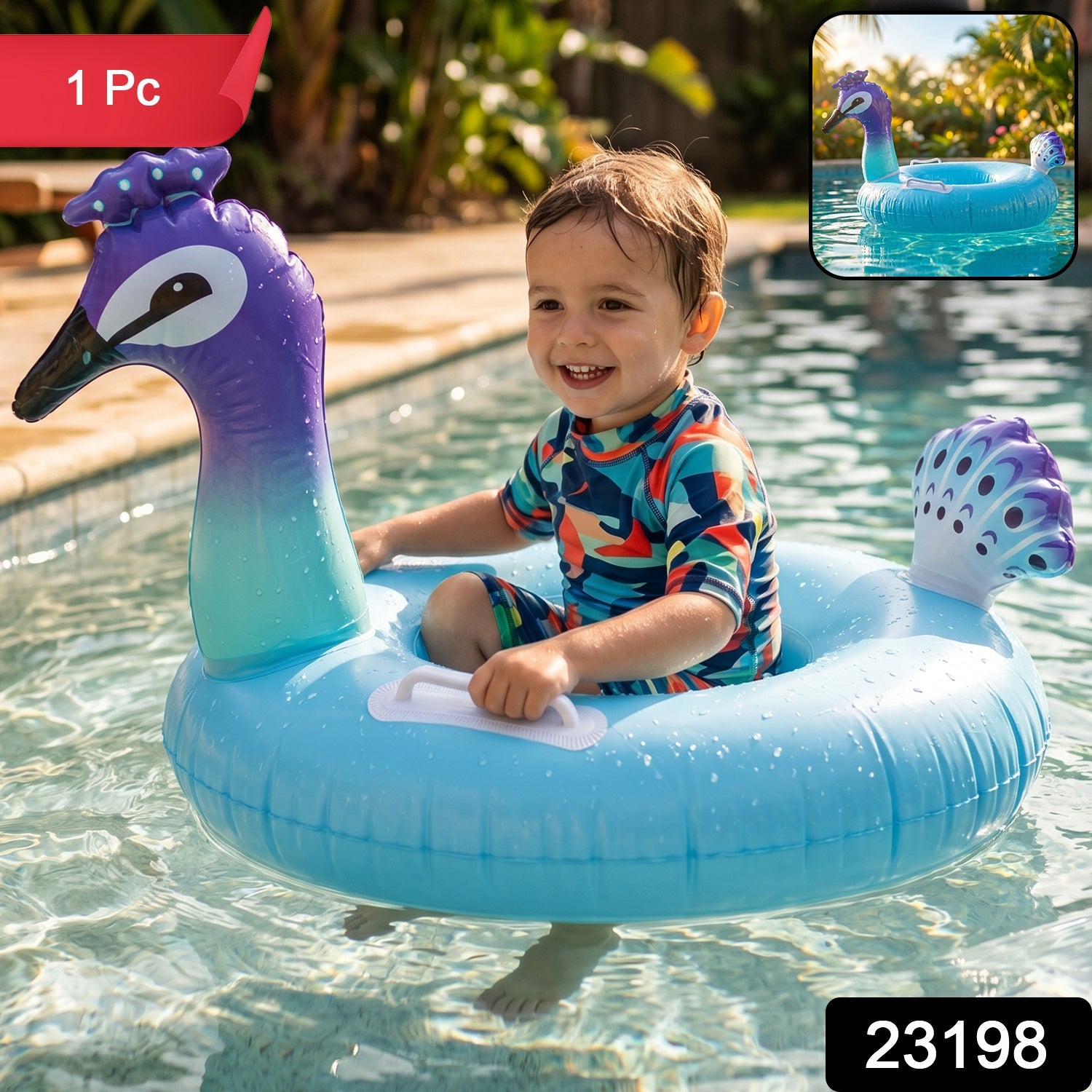 Soft inflatable swim ring for children’s pool and beach activities