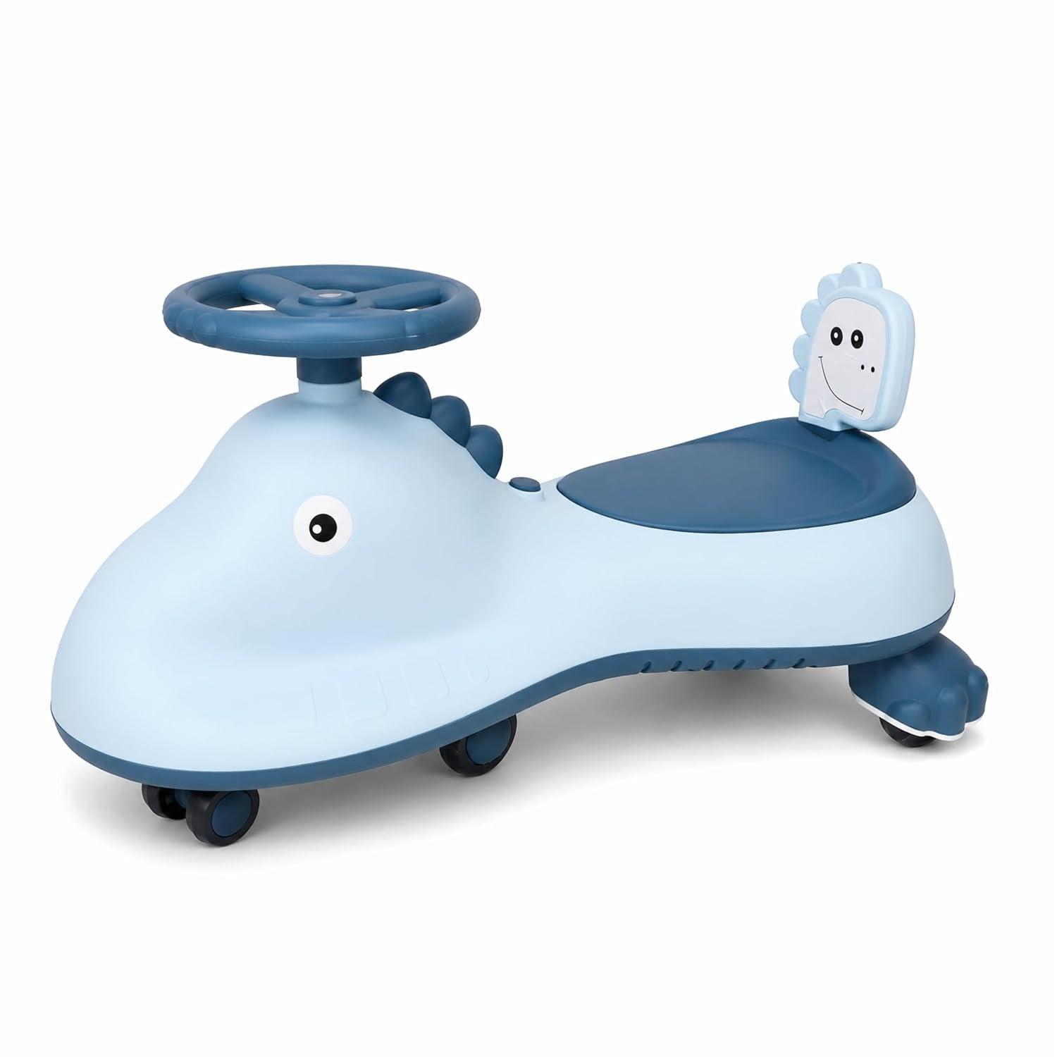 Blue shark themed twist car for indoor and outdoor play