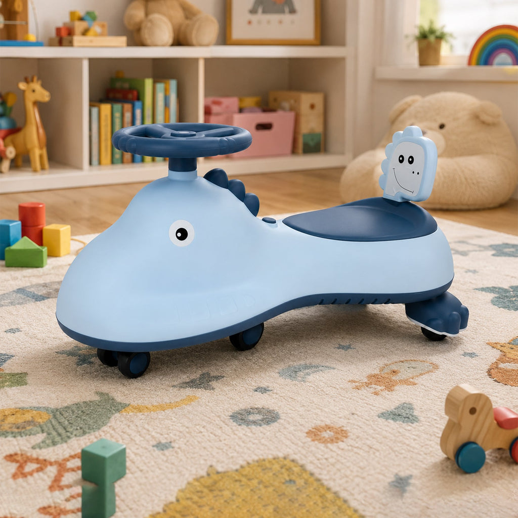 Fun blue shark magic car for children's playtime