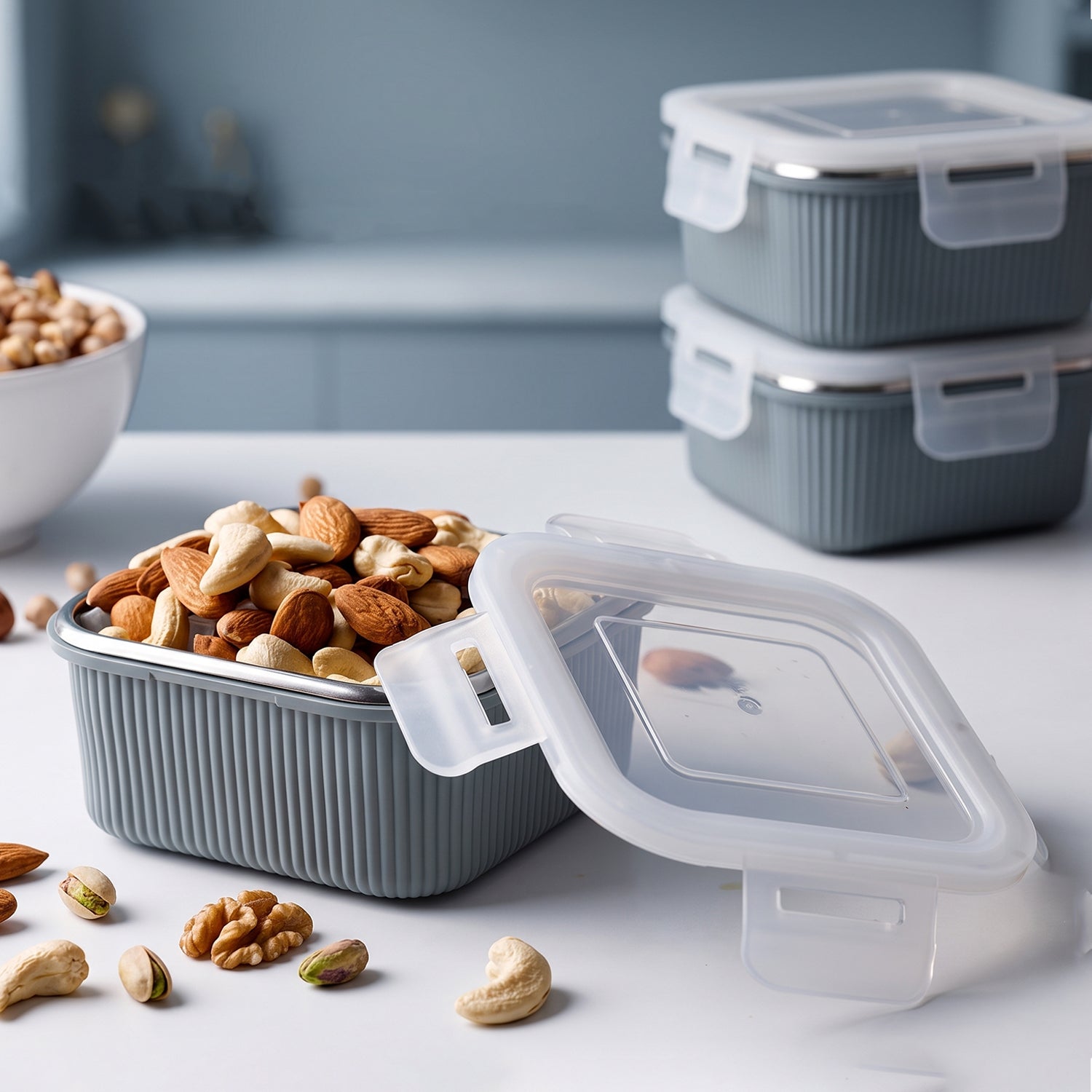 Square Stainless Steel Food Storage Container – 400ml Airtight