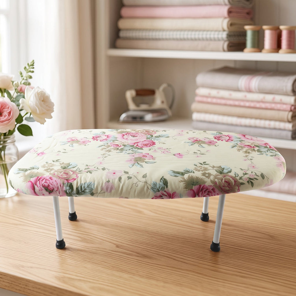 Foldable tabletop iron board for small spaces and dorms