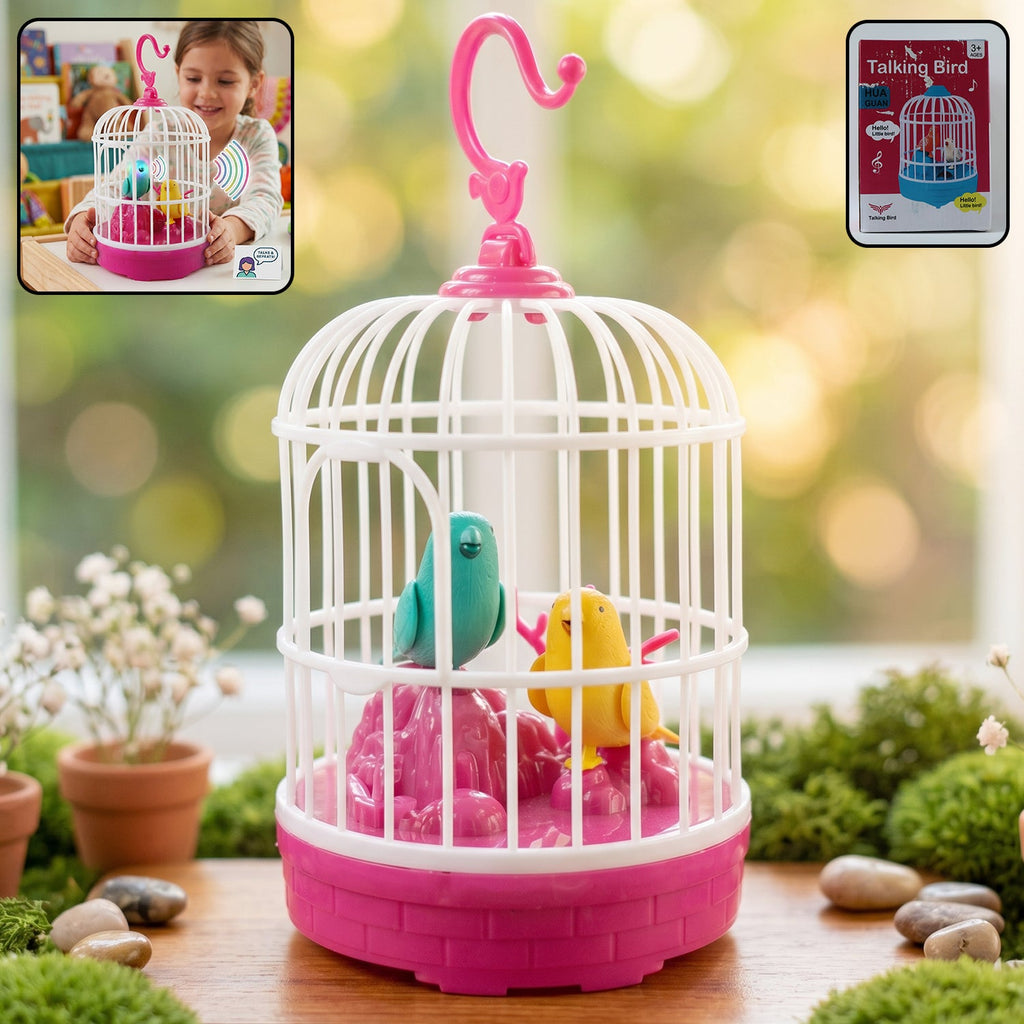 Kids talking bird cage toy interactive
