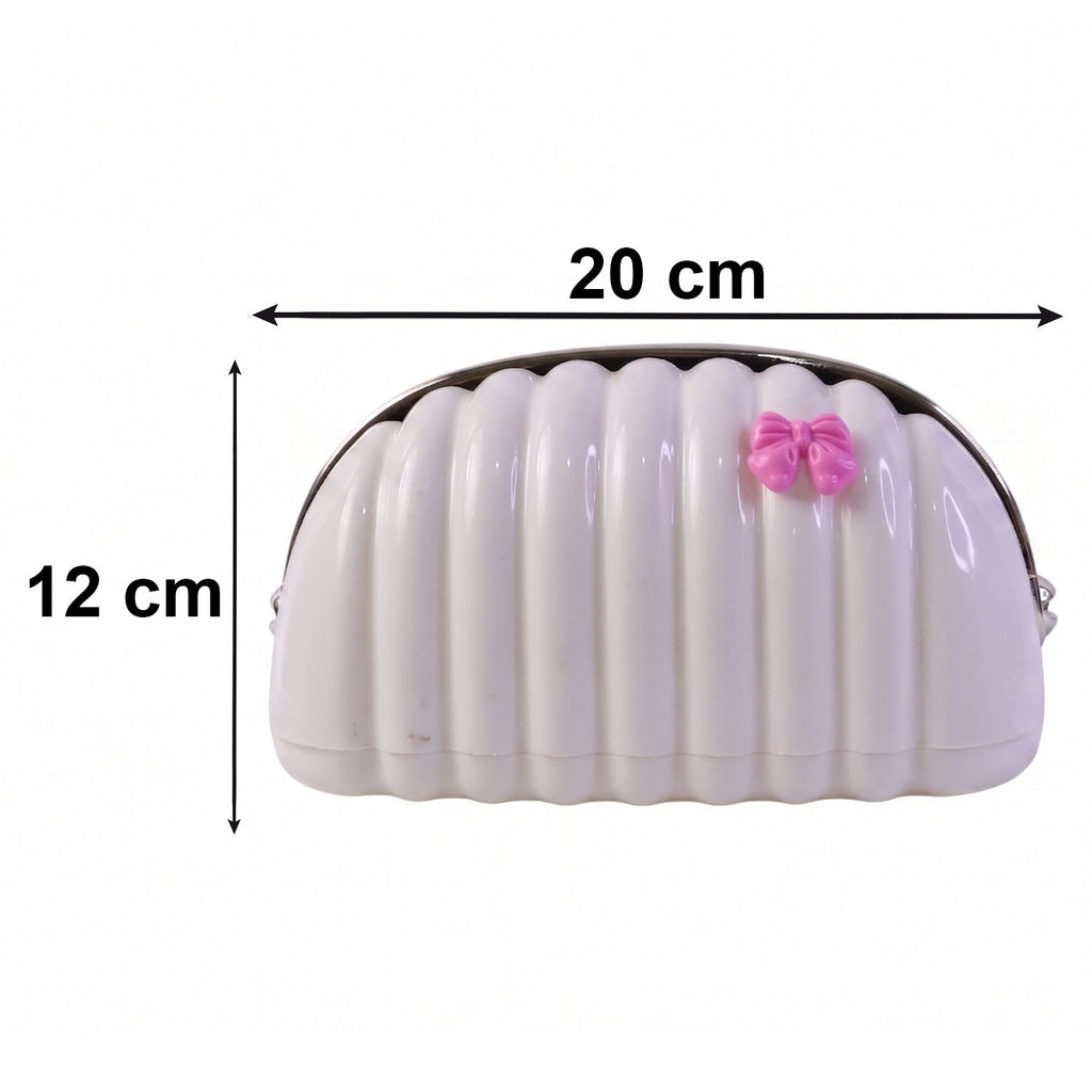 Decorative seashell tissue paper holder with pink bow