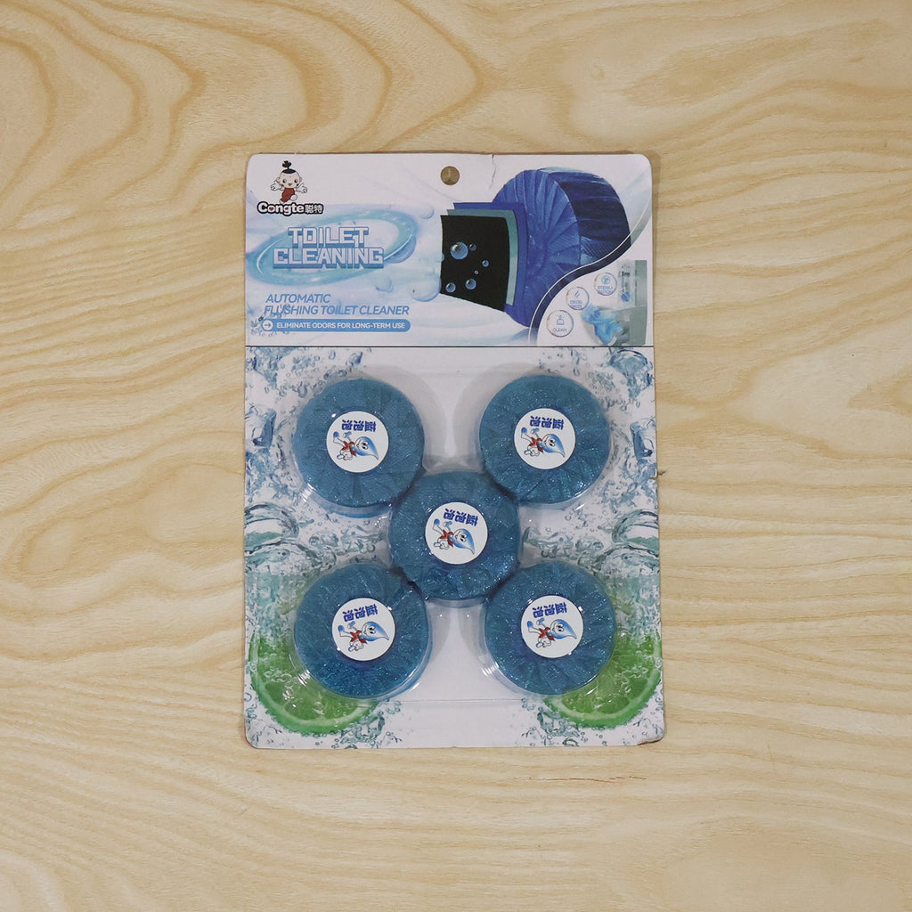Efficient toilet cleaning tablet prevents odours and stains