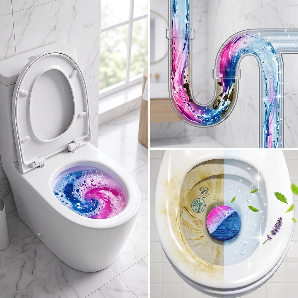 Cistern cleaning tablet promotes hygienic and fresh toilets with ease.