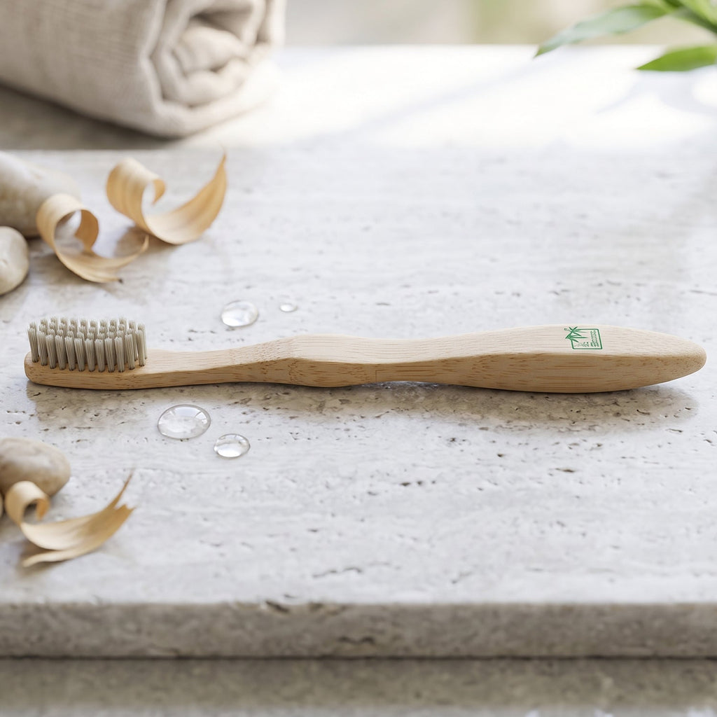 Soft Bristle Bamboo Toothbrush, Eco-Friendly Wooden Toothbrush for Travel (1 Pc)